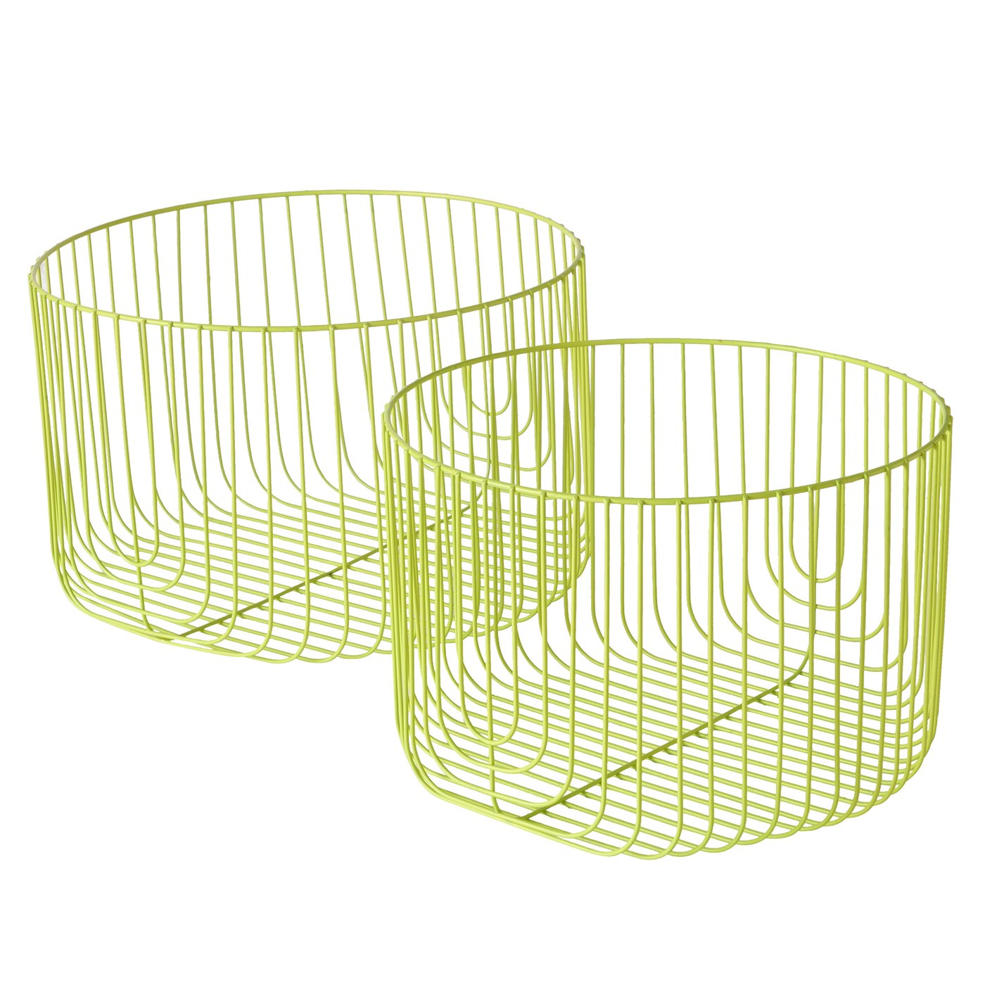 &Quirky Colour Pop Lime Green Wire Basket : Set of 2
