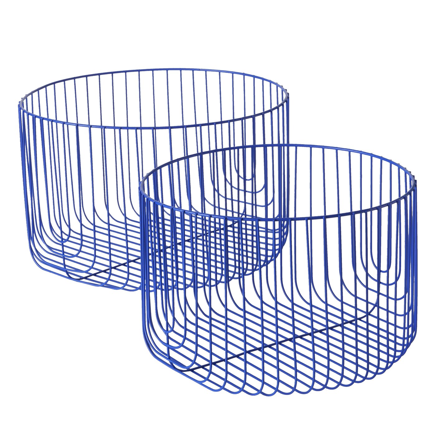 &Quirky Colour Pop Blue Wire Basket : Set of 2