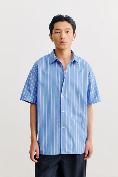 A KIND OF GUISE Elio Shirt Blue Riviera Stripe