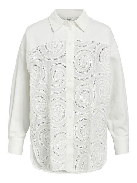 Object Miya Embroidered Shirt Cloud Dancer White