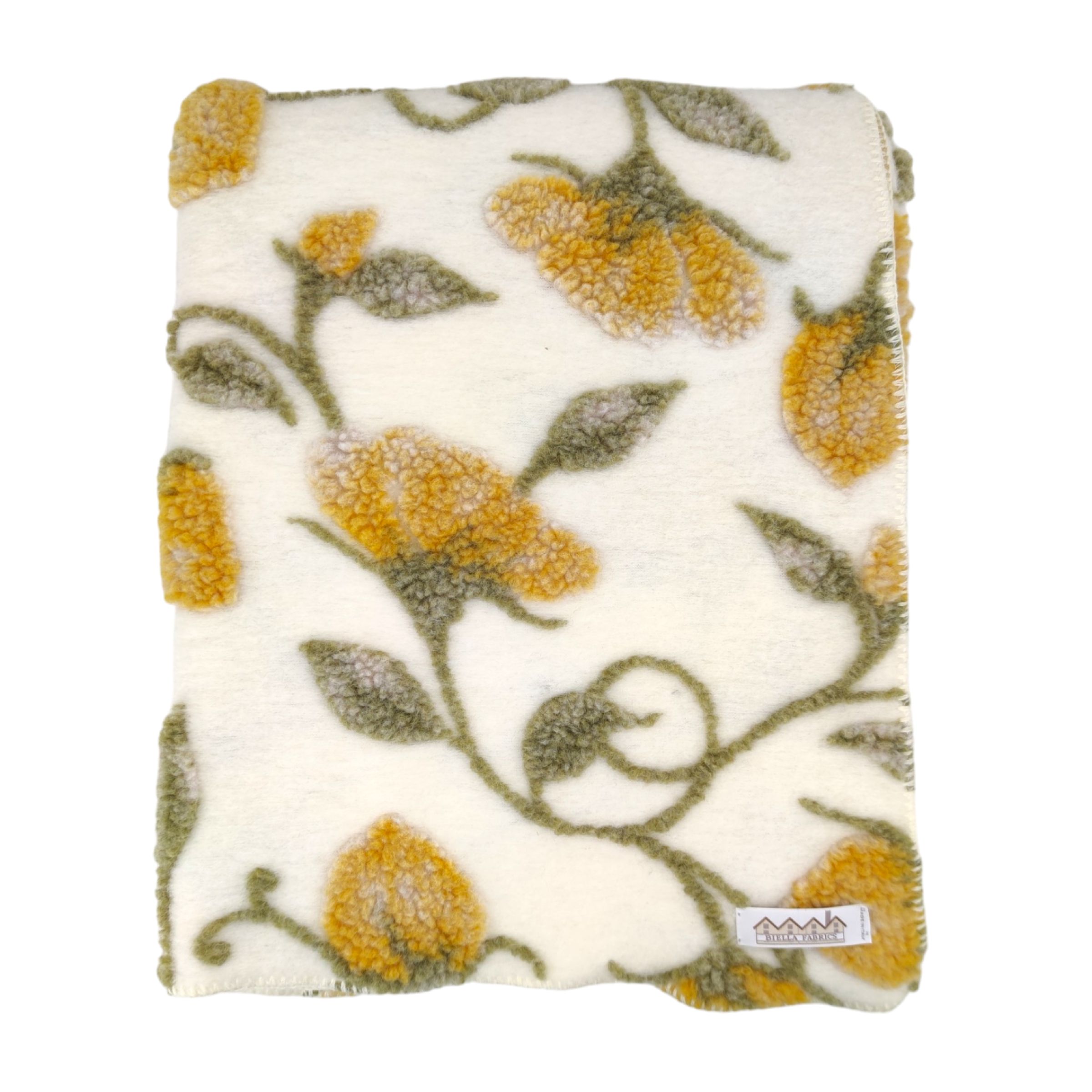 Biella Fabrics Coperta Narciso Cream/Mustard/White