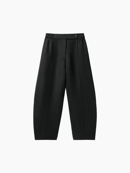 Cordera Linen Curved Pants Black