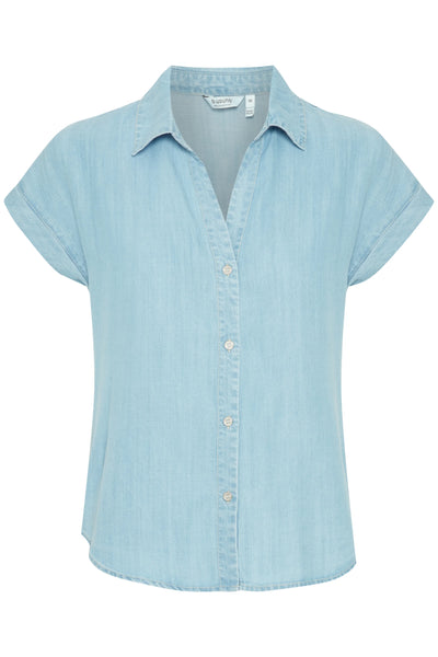 b.young Lana SS Shirt In Light Blue Denim