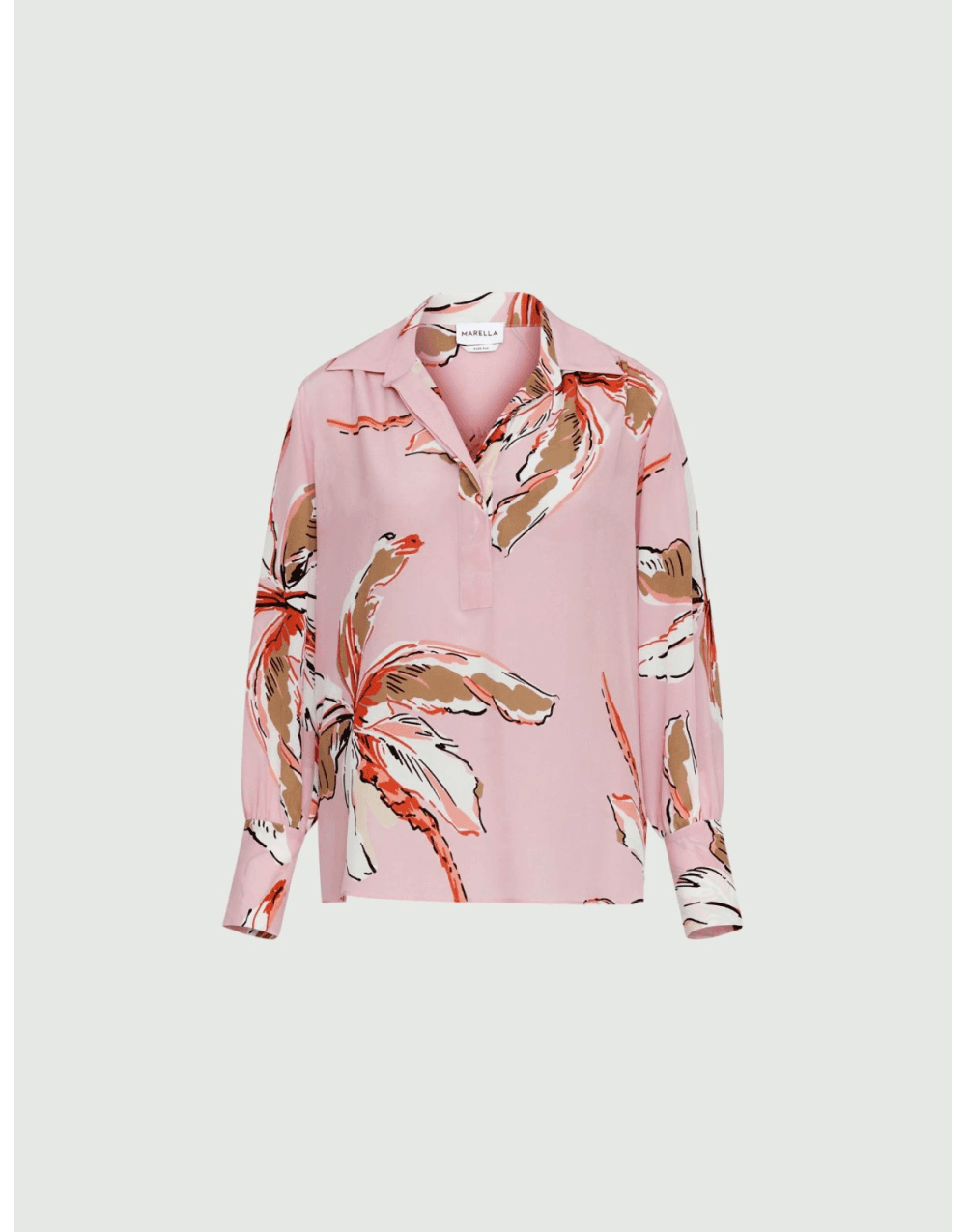 Marella Domez Palm Print Shirt Col: Pink Palms, Size: 14