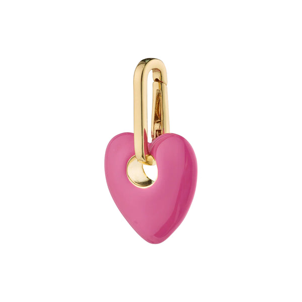 Pilgrim Charm Heart Pendant - Pink/gold