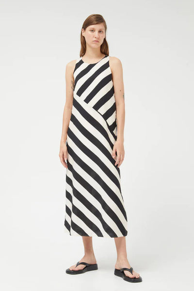 Compania Fantastica - Stripe Dress Black/white