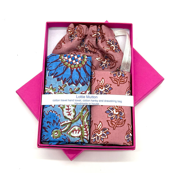 Lottie Mutton Travel Hand Towel And Hankie Gift Set - A