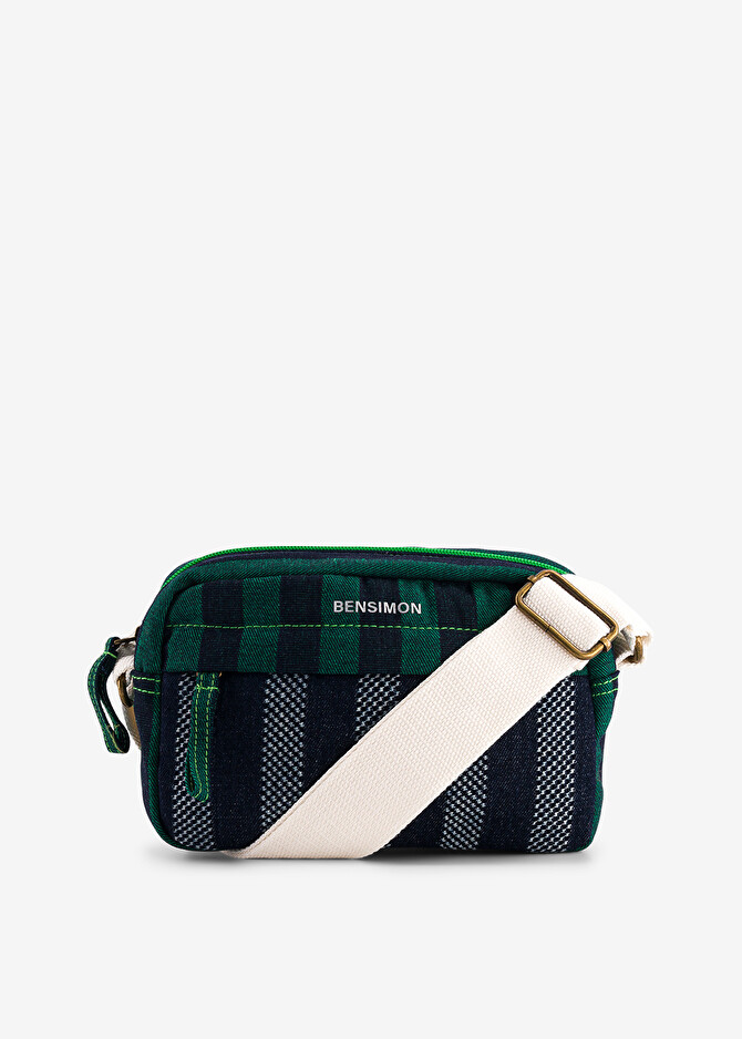 Bensimon Mini Vert Mixed Striped Crossbody Bag