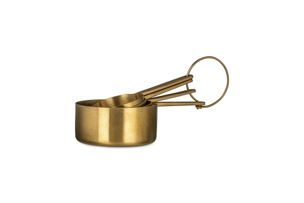 Nkuku Mane Measuring Cups In Brushed Gold By