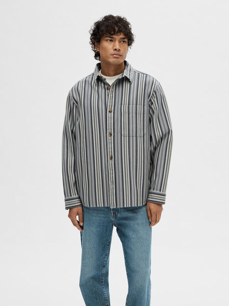 Selected Homme Boxy James Overshirt Stormy Weather