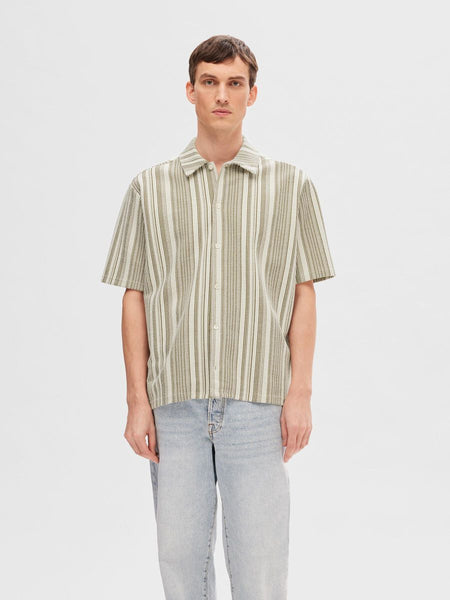 Selected Homme Boxy Sylar Short Sleeve Burnt Olive Jersey Shirt