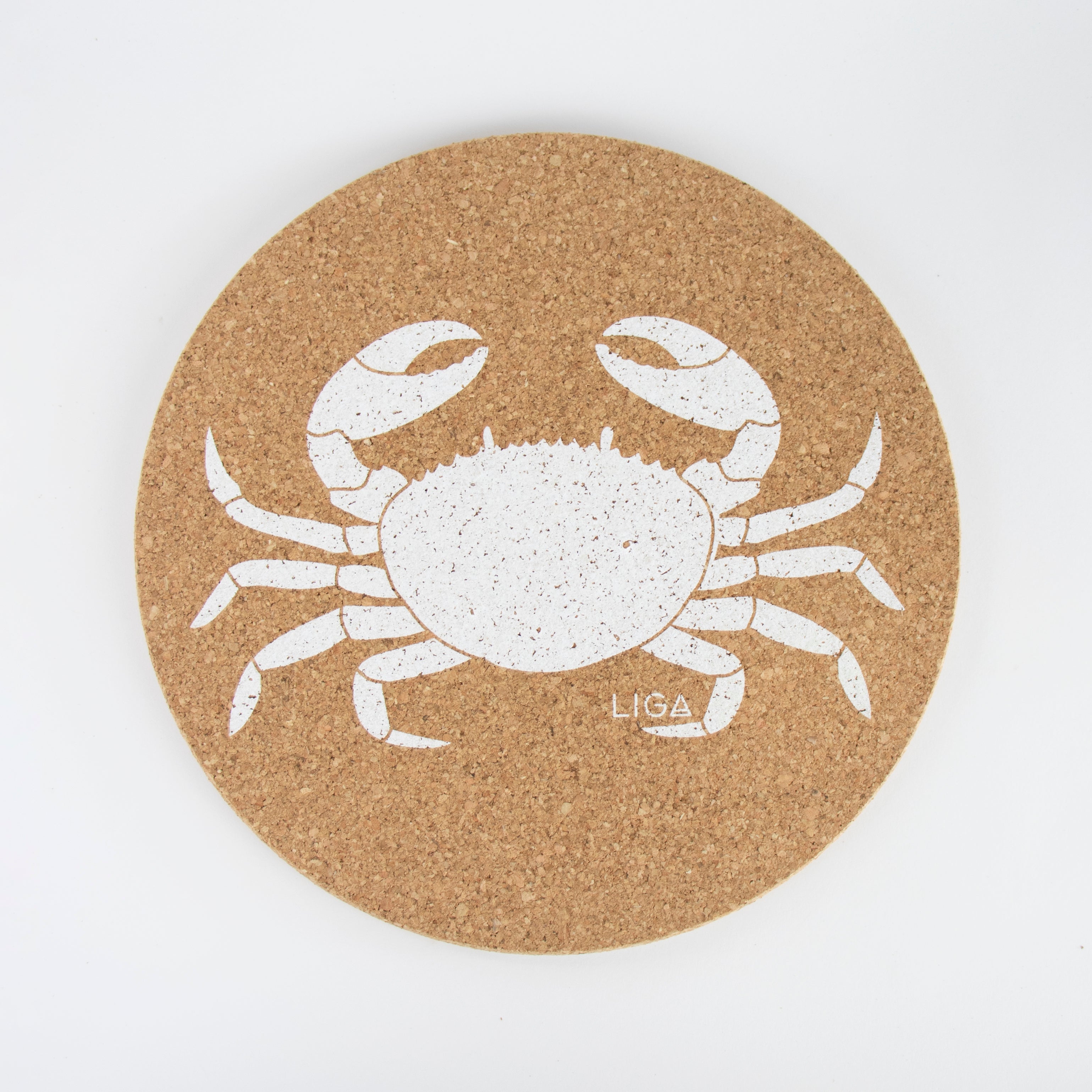 LIGA White Cork Placemats Set | Crab