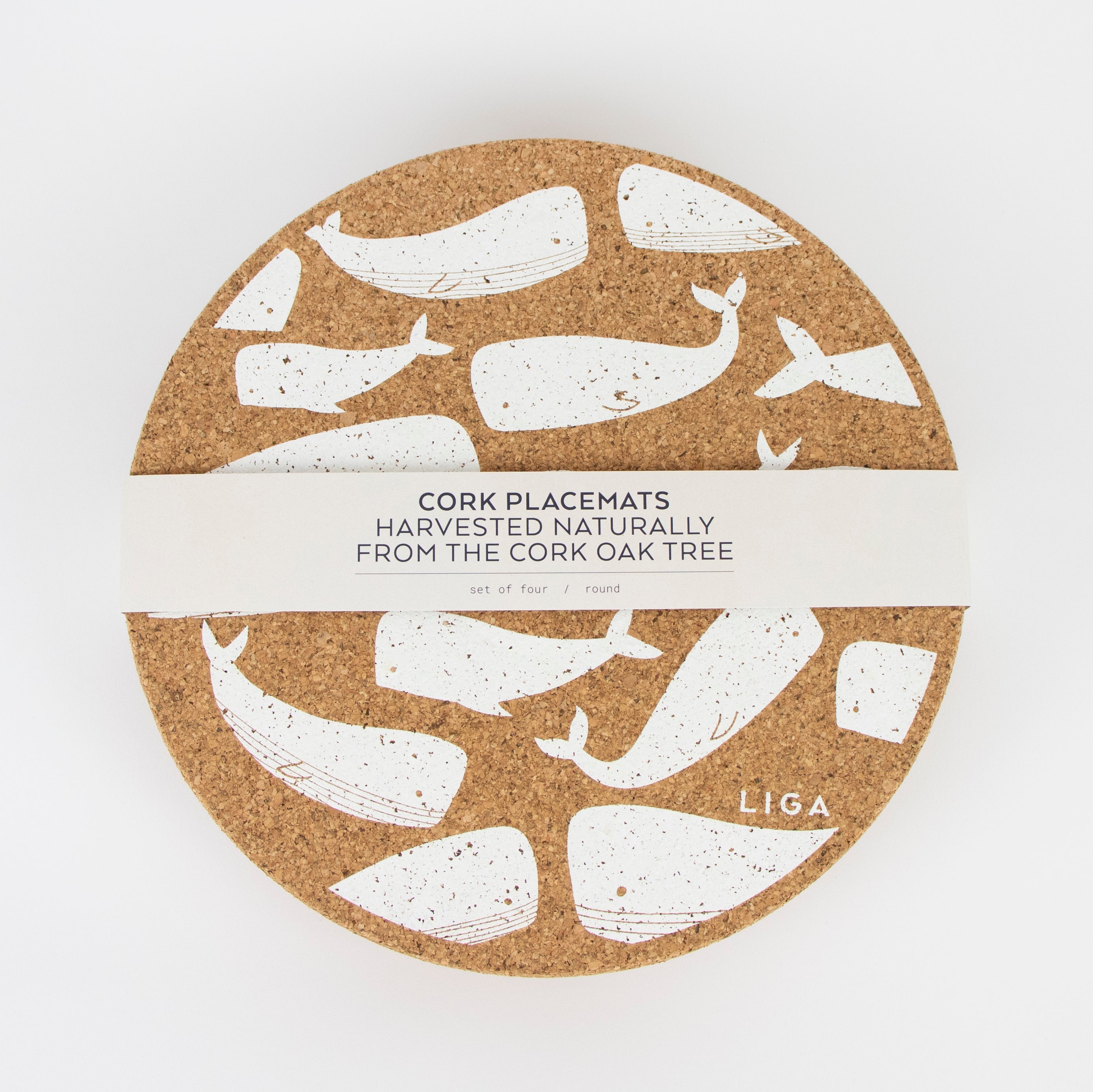 LIGA Set of Cork Placemats Whale