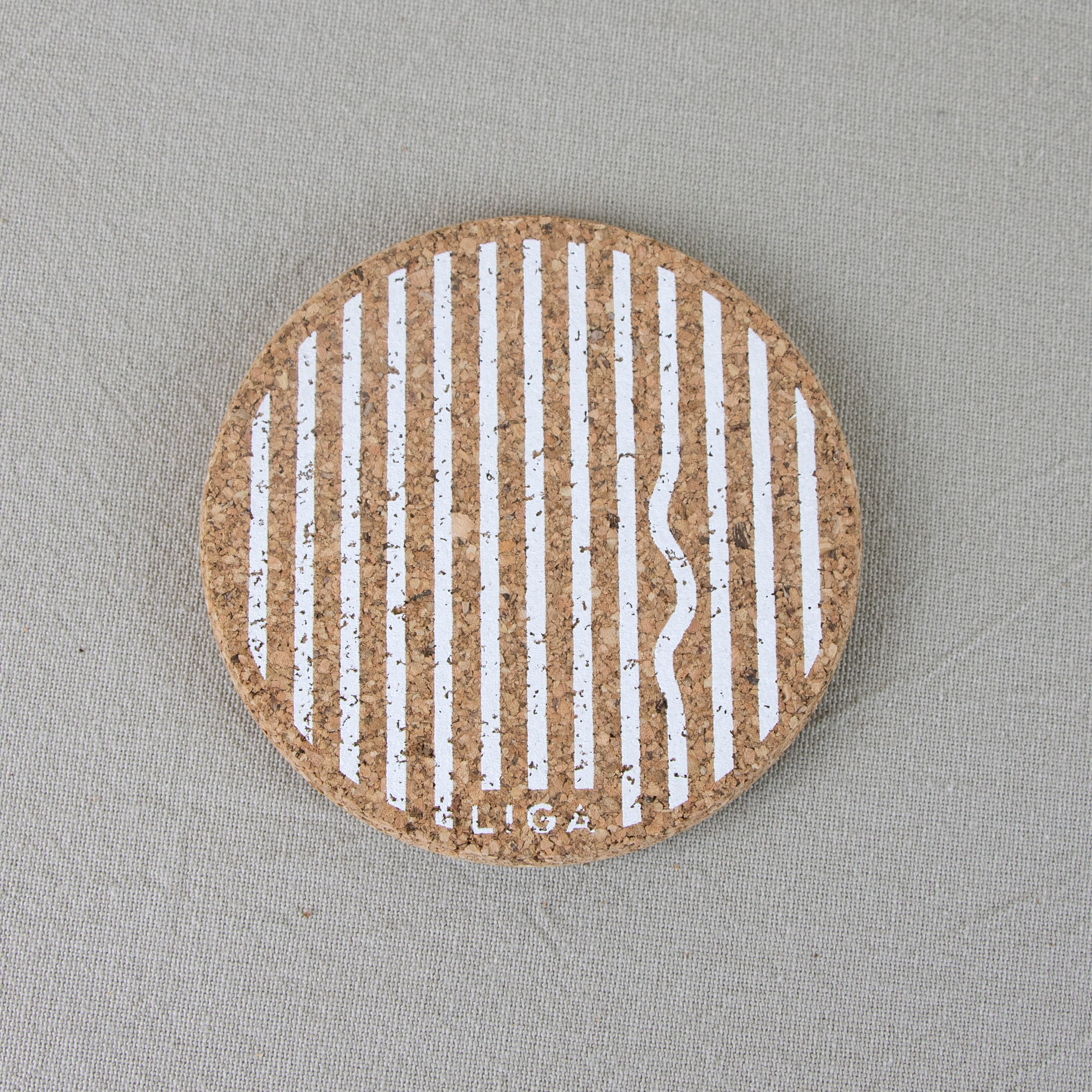 LIGA Single / White Cork Coasters | Wiggle