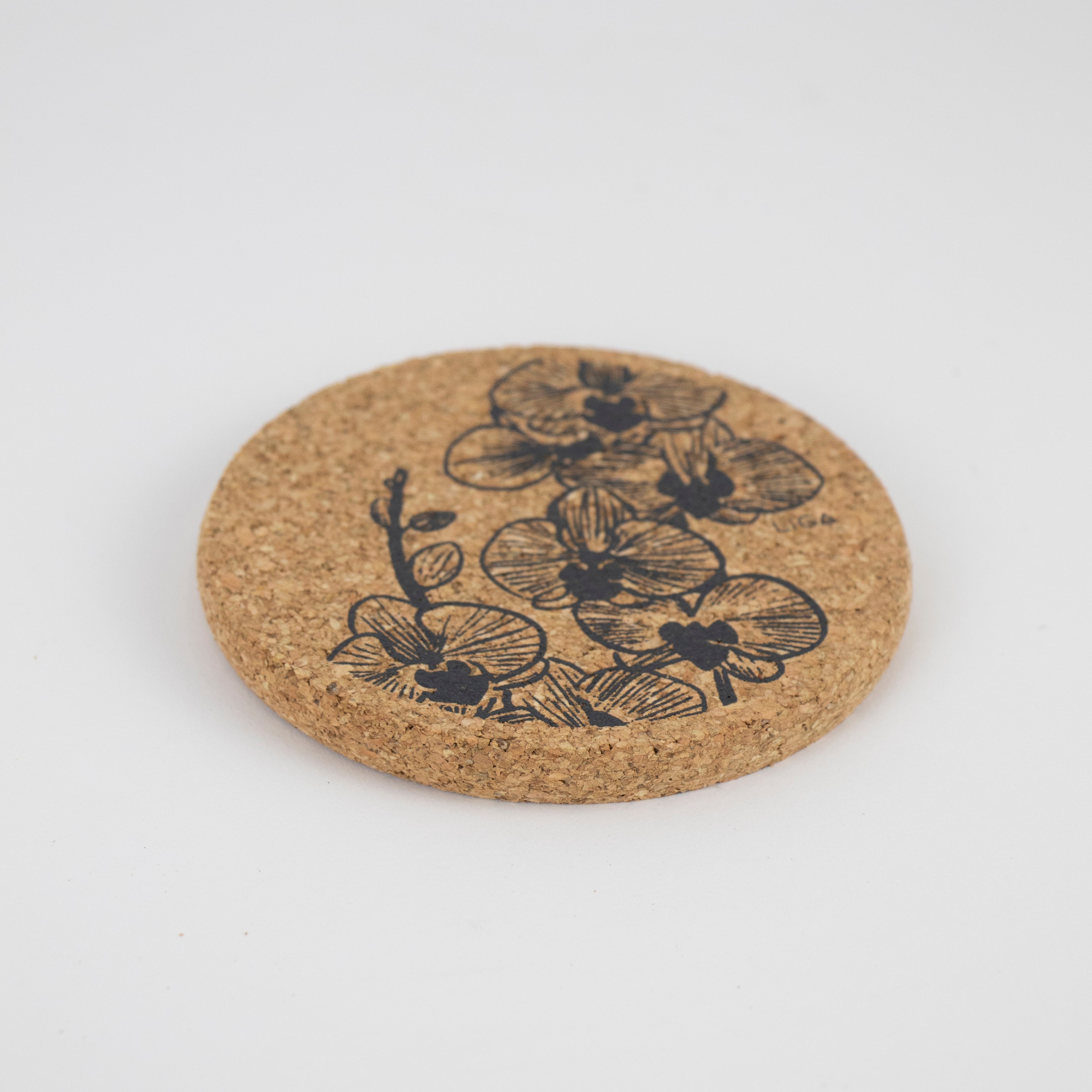 LIGA Single / White Cork Coasters | Orchid