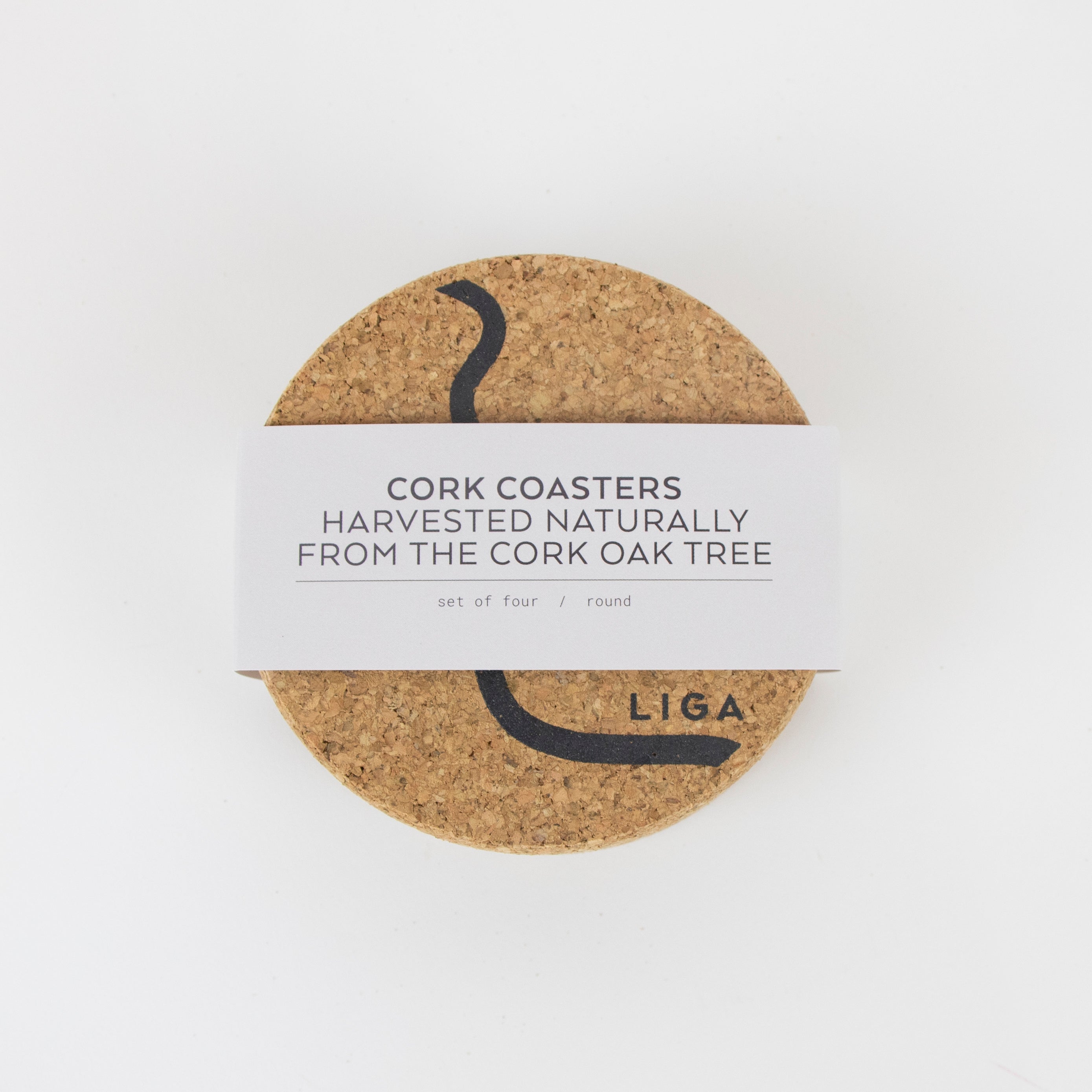 LIGA Single / Grey Cork Coasters | Face