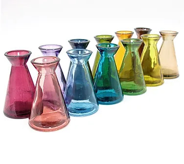 Jarapa Tarifa Mixed Mini Coloured Glass Bud Vases