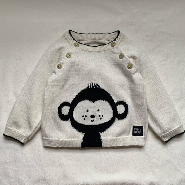 Fable & Bear : Go Bananas Monkey - Knitted Kids Jumper