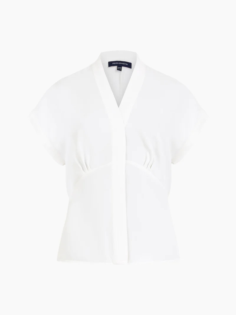 French Connection Carmen Crepe Blouse | Summer White