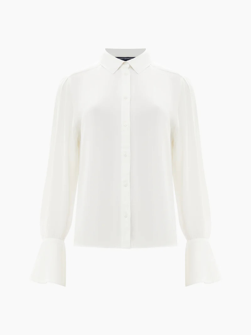 French Connection Cecile Crepe Shirt | Summer White