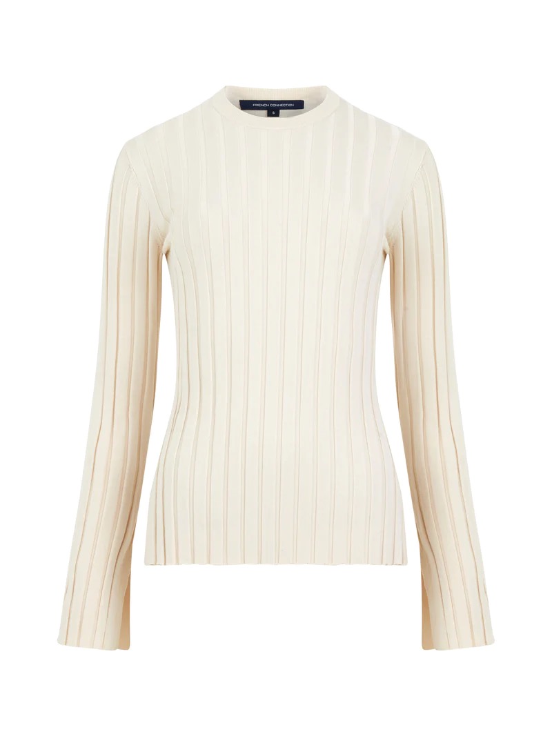 French Connection Minar Pleated Sweater | Classic Cream