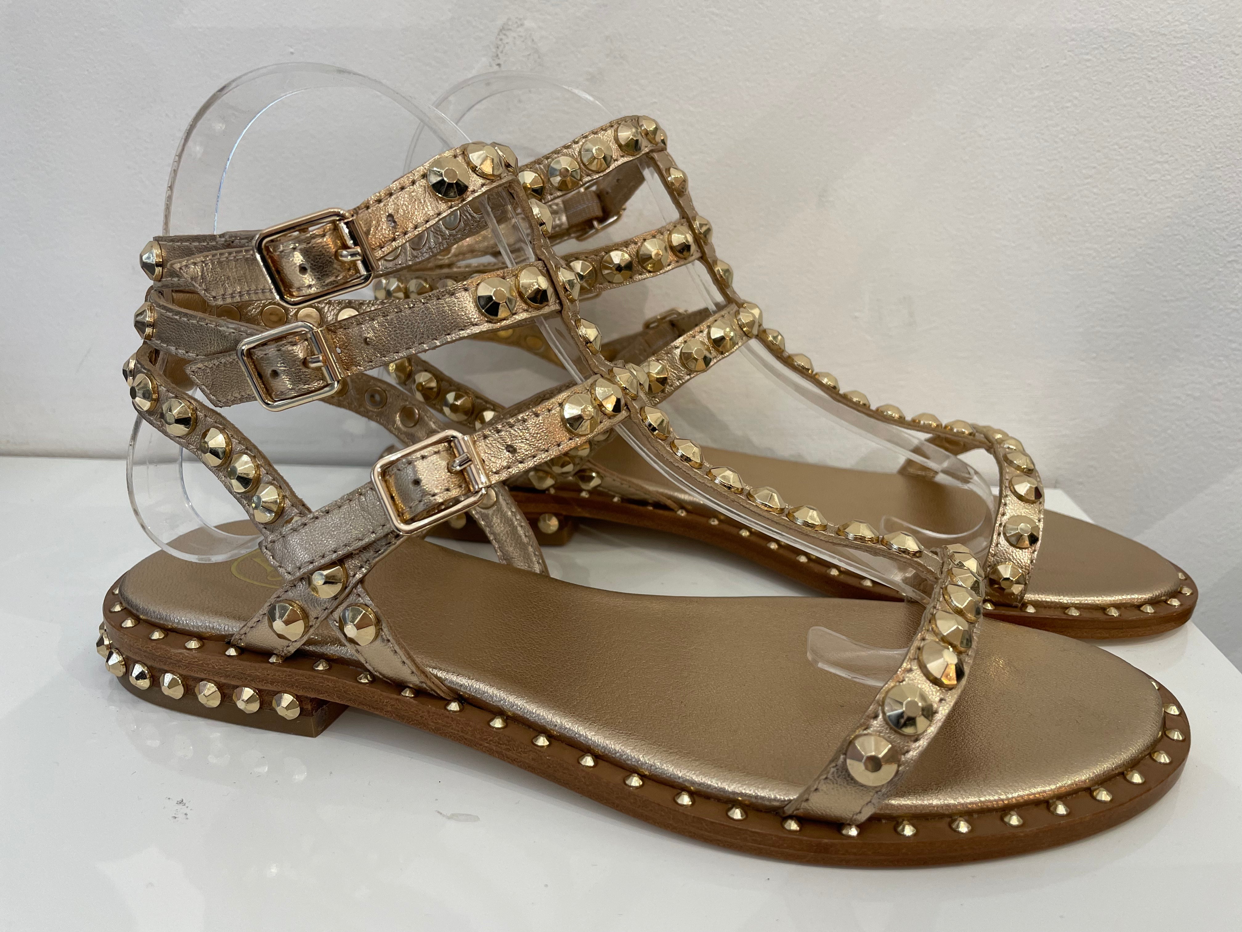 Ash Play Sandals In Gold
