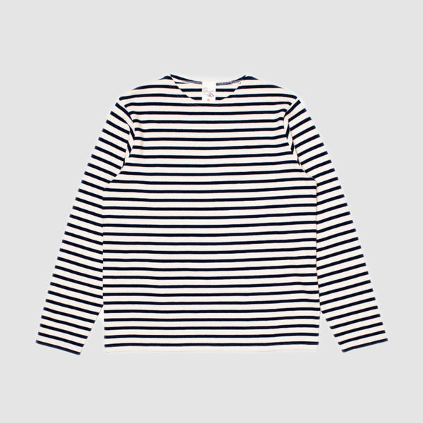 Nudie Jeans Charles Stripe Long Sleeve T Shirt Off White/blue