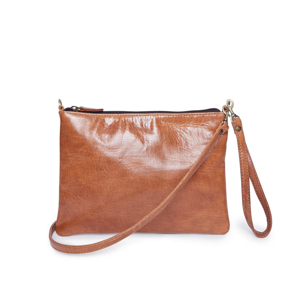 Atelier Marrakech Light Brown Cross Body Leather Clutch Bag