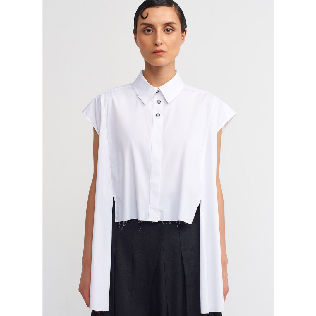 New Arrivals Nu White Shirt with Dipped Sides
