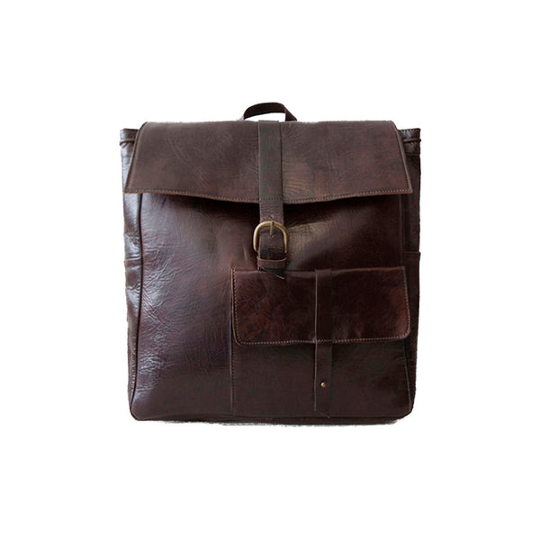 Atelier Marrakech Square Backpack Bag -Dark Brown