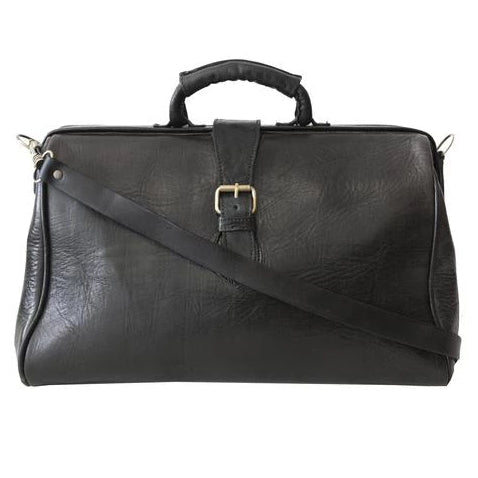 Atelier Marrakech Leather Overnight Doctor Bag - Black