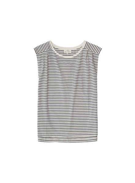 Yerse O-stripe T-shirt In Navy Stripes From