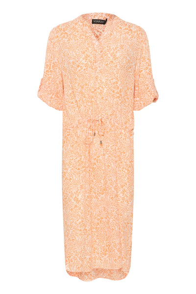 Soaked in Luxury  Zaya Dress In Tangerine Ditsy Print