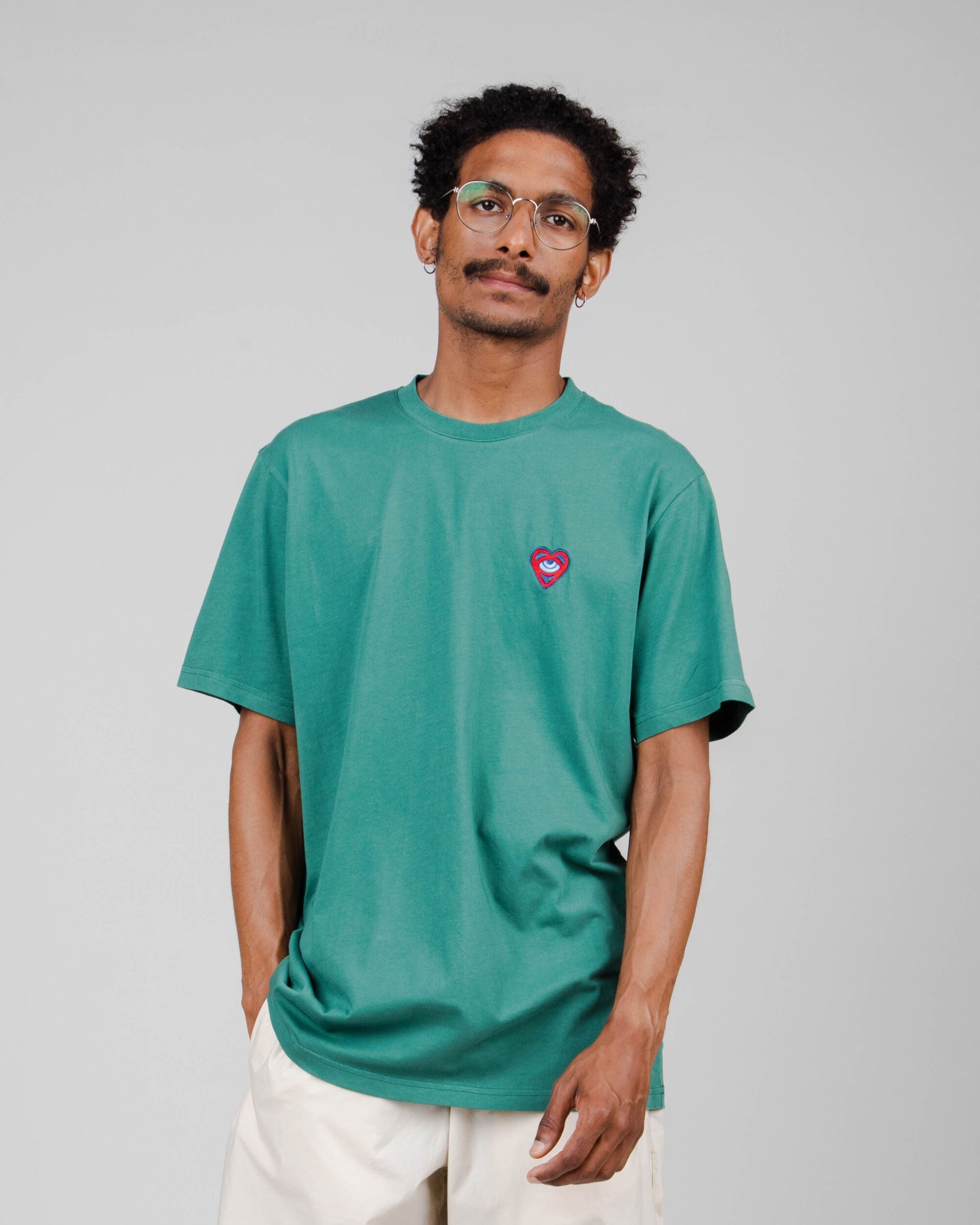 Brava Fabrics Green Asis Percales Heart Printed T Shirt