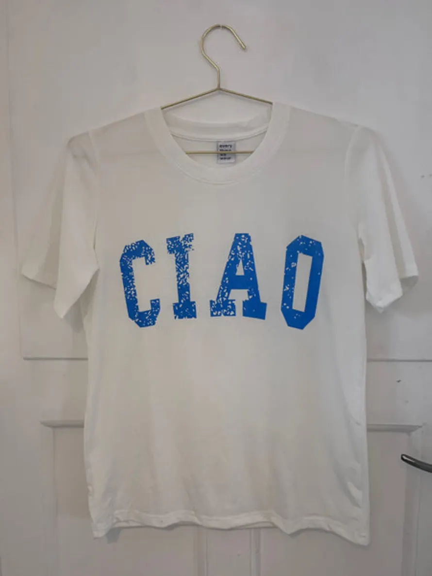 Every Thing We Wear [UK TEST] Etww Ciao T-shirt White Blue - DO NOT BUY