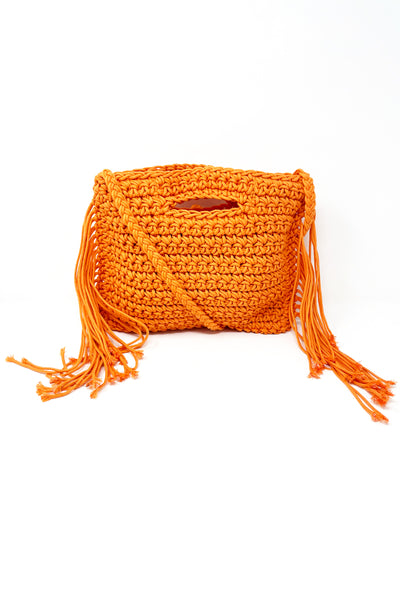 Moda Express Crochet & Fringe Crossbody Bag
