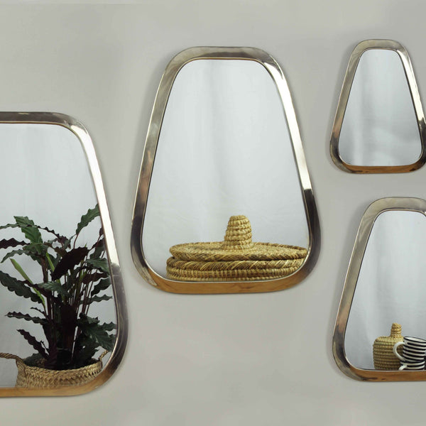Artisan Stories Silver Brass Marrakech Trapezoid Mirror