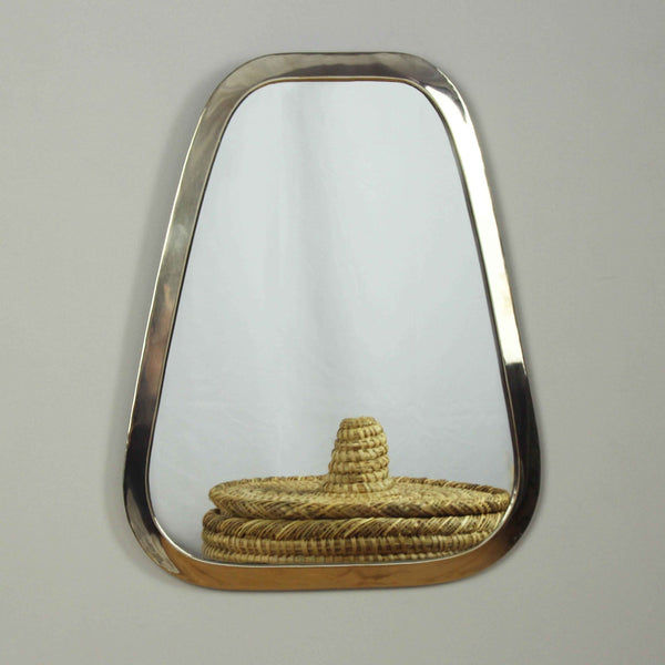 Artisan Stories M: 38cm x 32cm Silver Brass Marrakech Trapezoid Mirror