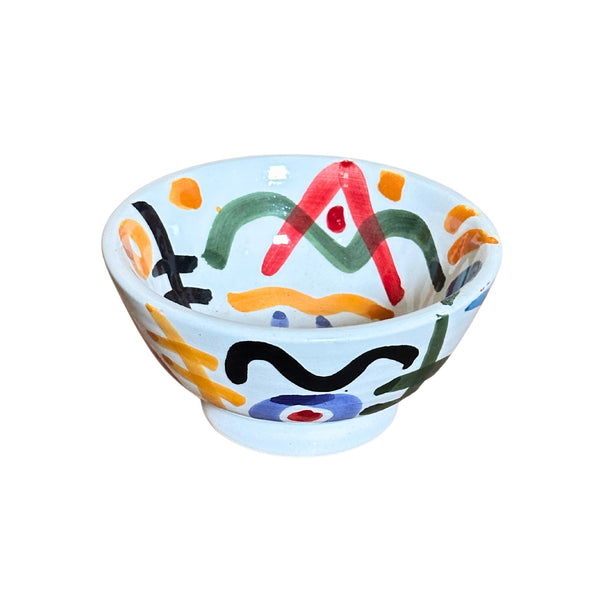 Artisan Stories Medium Hand Painted Abstract Ceramic Bowl