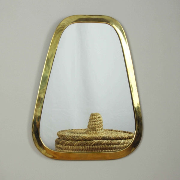 Artisan Stories  S: 29cm x 24cm Gold Brass Marrakech Trapezoid Mirror