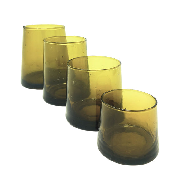 BELDI Small ⌀7.5cm x 7cm H Inverted Recycled Drinking Glass Brown