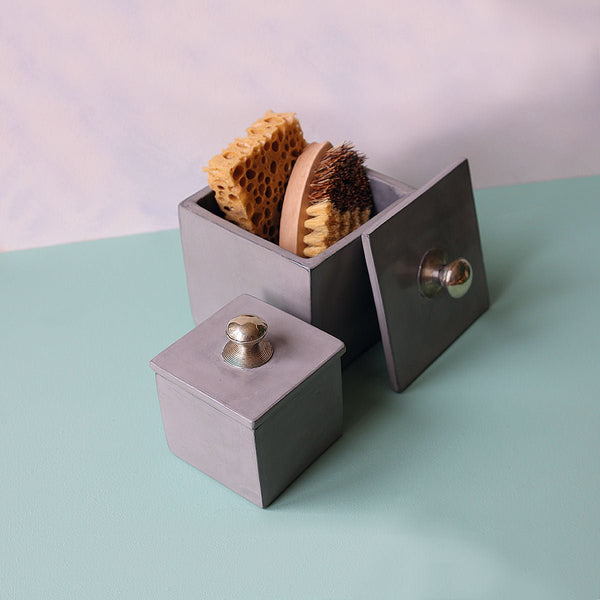 Artisan Stories Small Ceramic Tadelekt Boxes - Dove Grey