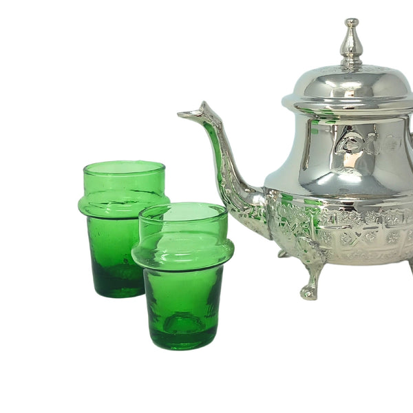 BELDI H7.5cm Green Tea Serving Moroccan Drinking Glasses Recycled
