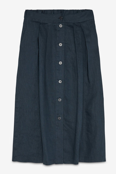 Ottod'Ame  Linen Long Skirt - Navy