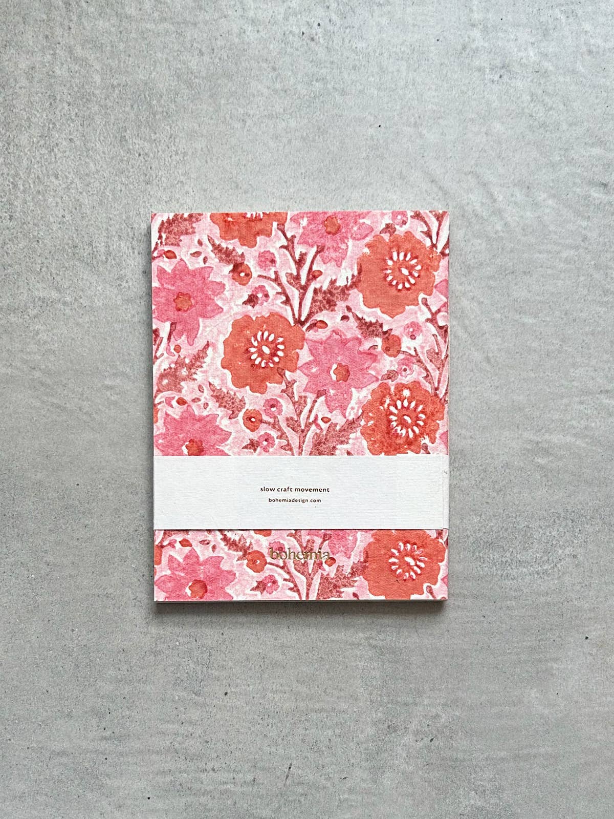 Bohemia Floribunda Notebook, Vintage Pink