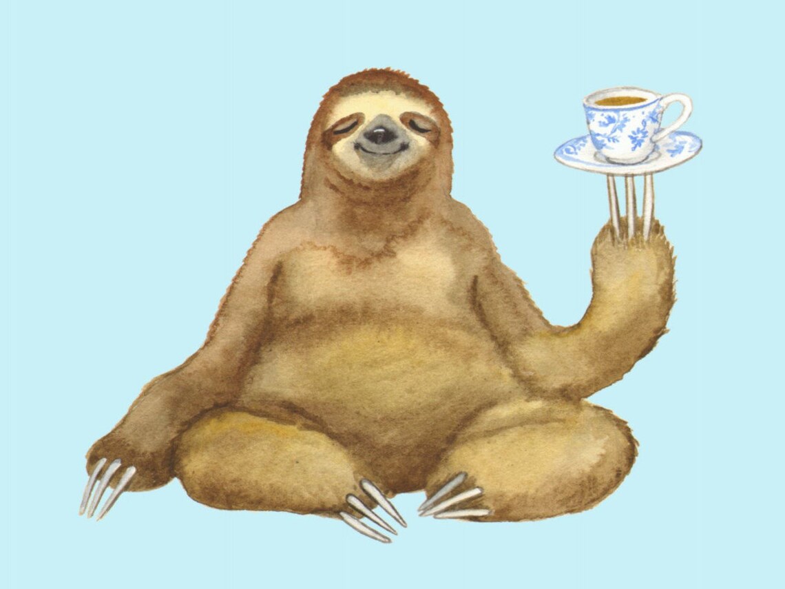 Laura Robertson Artist Keep Calm Sloth Greeting Card