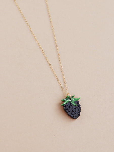 Wolf & Moon Blackberry Necklace