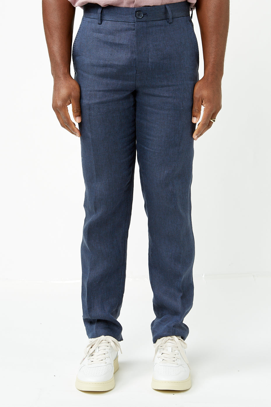 Selected Homme Navy Will Linen Trousers