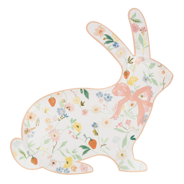 Meri Meri Elegant Floral Bunny Shaped Plates