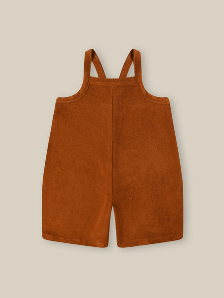 Organic Zoo Terracotta Terry Cropped Dungarees